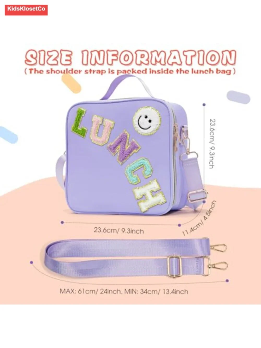 Insulated Lunch Bag Waterproof Nylon Tote with Adjustable Strap - Picture 4 of 6